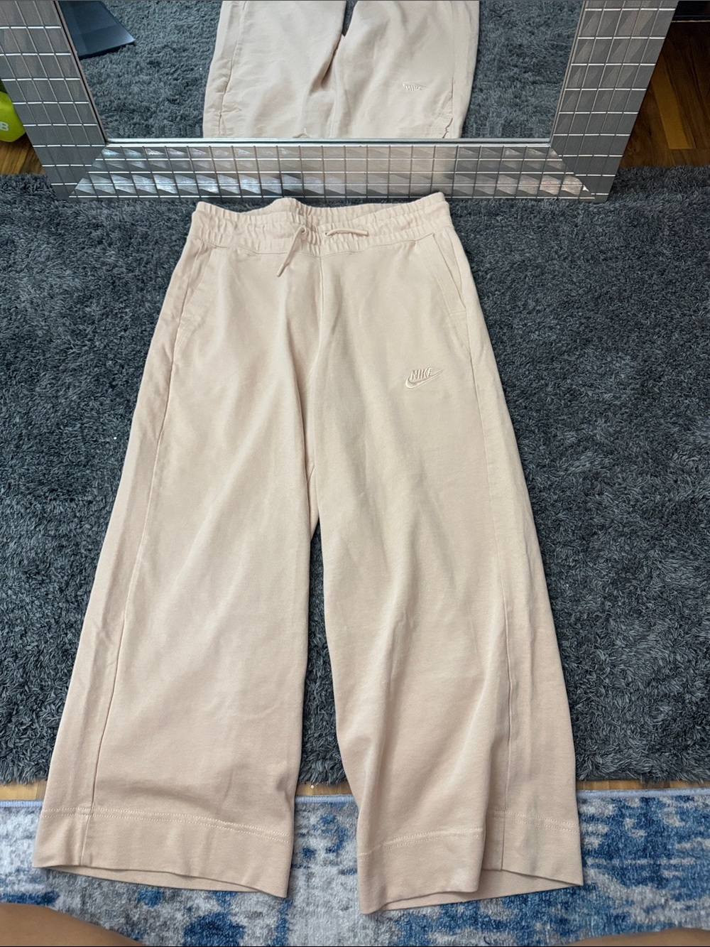 Nike Tan Wide Leg Cotton Pants